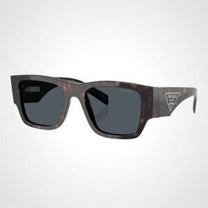 New PRADA Sunglasses Brown Root Tortoise Square Men's Plaque Logo